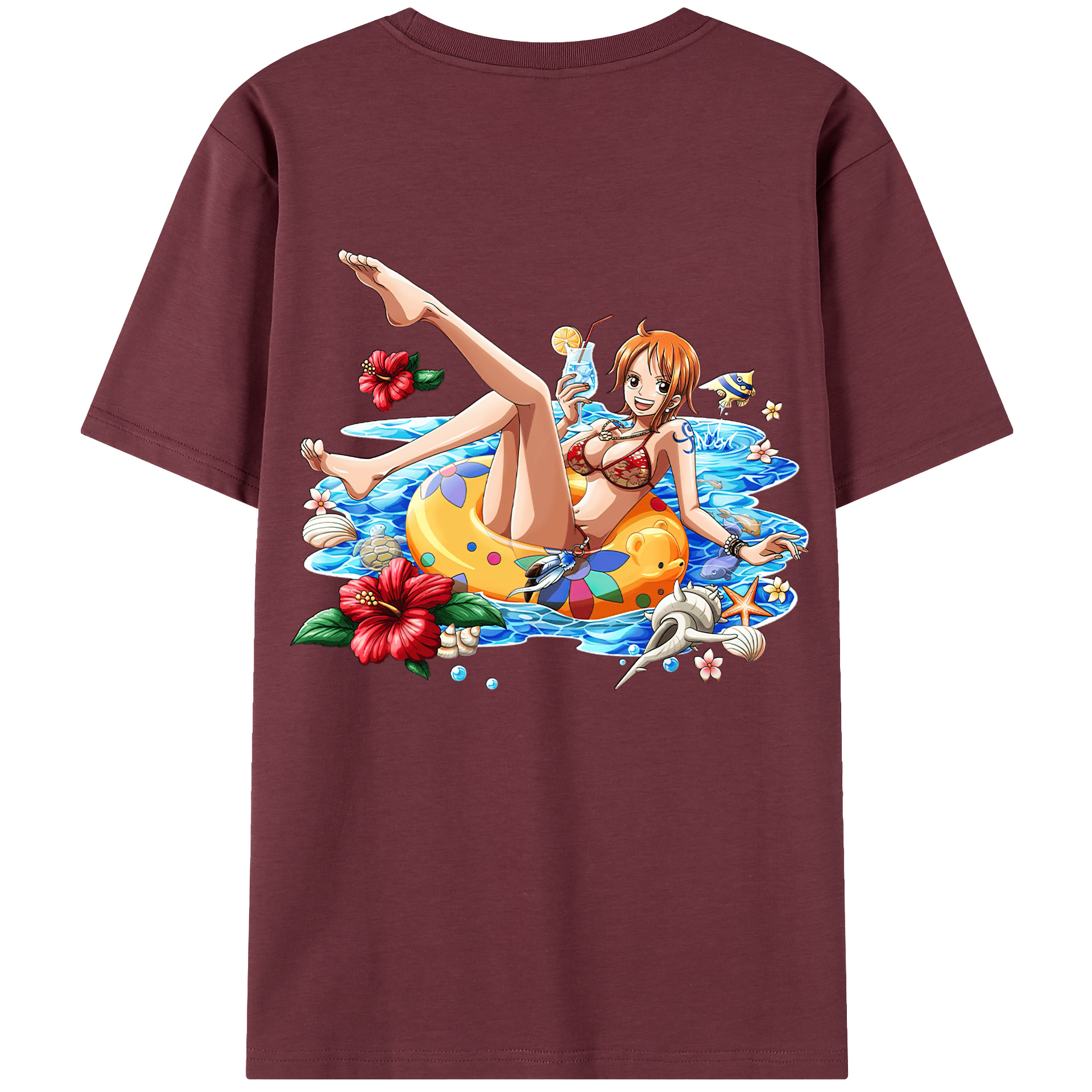ワンピース ナミ ONE PIECE Nami 綿100％半袖Tシャツ（背面プリント）